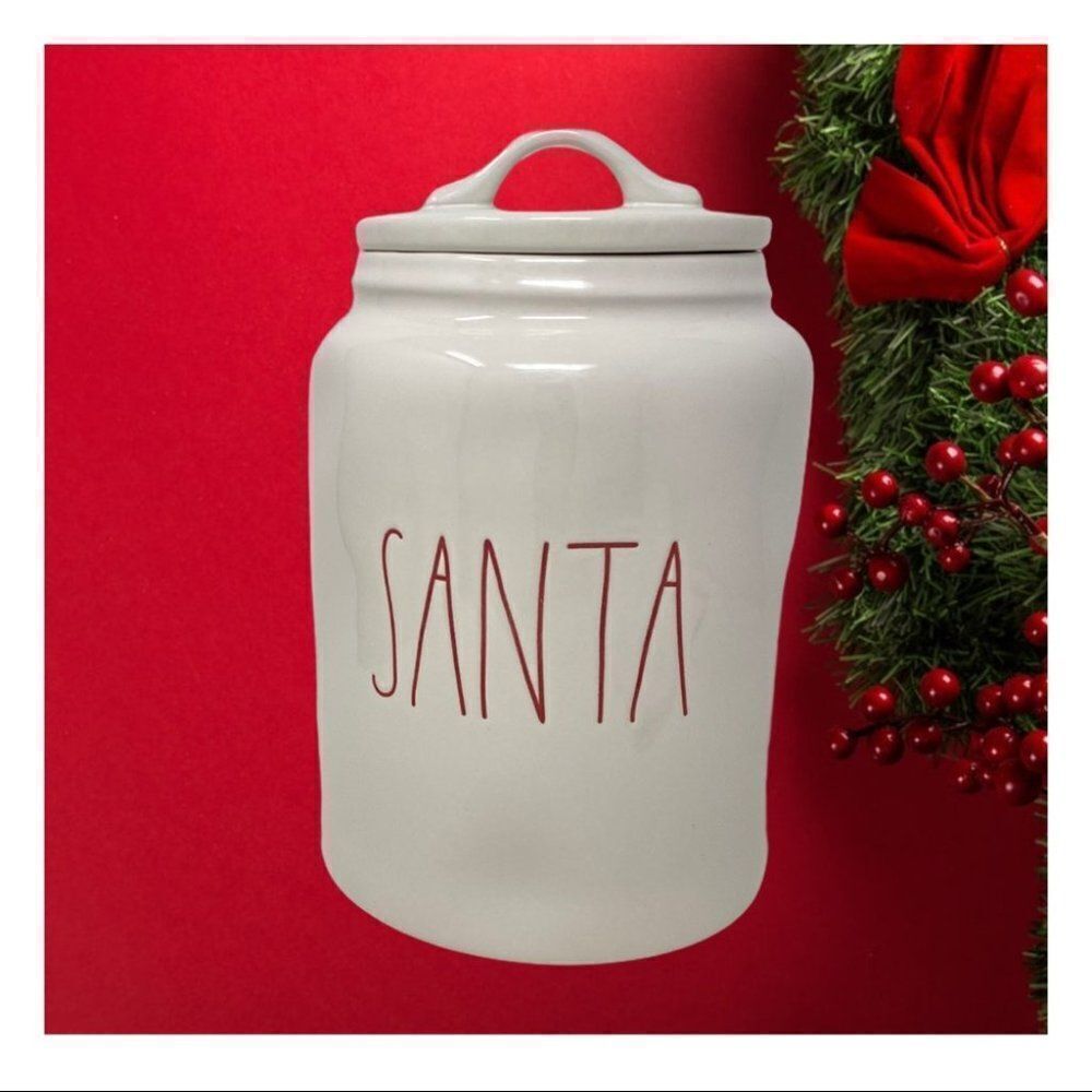Rae Dunn Santa Cookie Jar Christmas Holiday RARE Gift Cooking Bake Her Him Snack